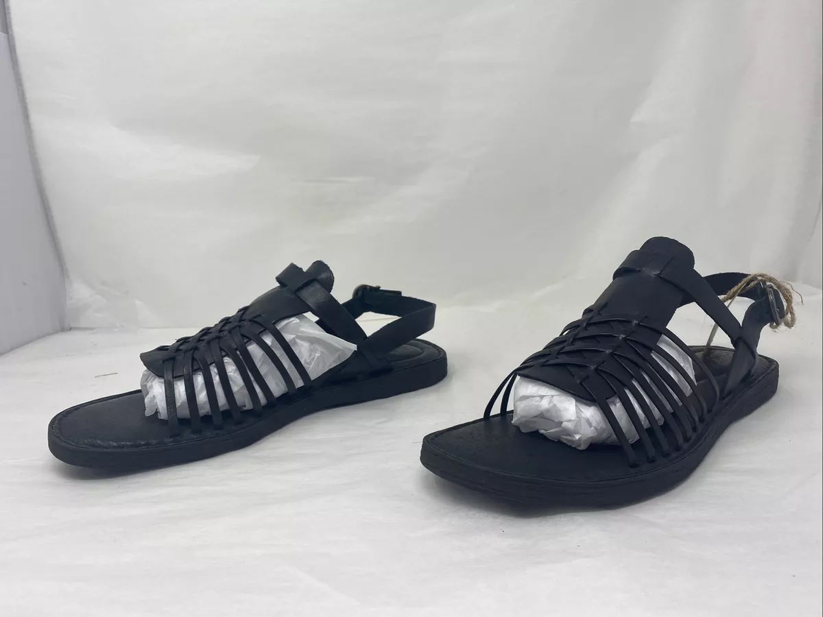 BORN Women s Santiam Leather Sandals Black Size 9.5M US