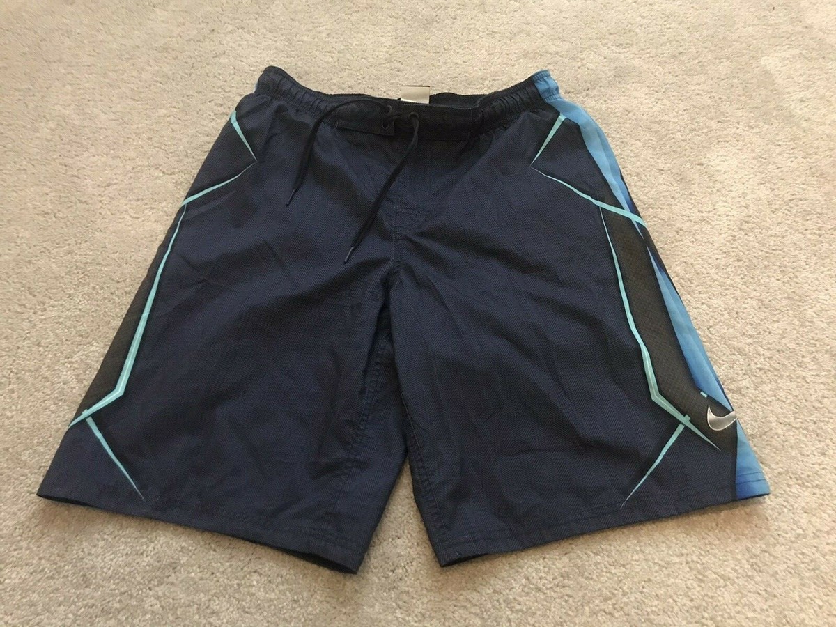 パンツ NIKE/LOGO MONOGRAM PATTERN SWIM SHORTS Nike Pattern Swimwear Shorts Mens Sz XL Blue Drawstring Logo