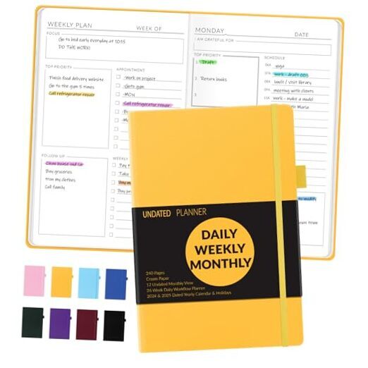 Planner, Daily, Weekly & Monthly Planner 2024-2025 Academic Year, Yellow-image