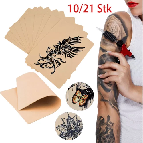 21Stück Tattoo Übungshaut Blanko Set Übungshäute Kunsthaut Ohne Motiv 20 X 15 cm - Bild 2 von 12