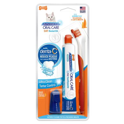 Nylabone Cat Toothbrush and Toothpaste Dental Care Kit for Fresh Breath