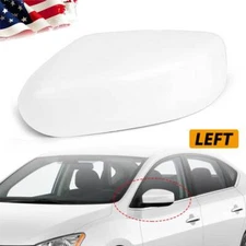 Left Driver Side Door Wing Mirror Cover Cap White For 2013-2018 Nissan Altima