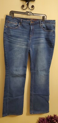 Faded Glory Size 18 Ladies Ultimate Bootcut Stretch Dark Denim Jeans EUC