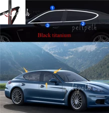 Black Windows Strip Sill Molding Cover For Porsche Panamera brachyaxis 2010-2016