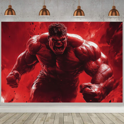 Red Hulk Party Supplies Backdrop Banner Poster Background 5x3ft Birthday Gift