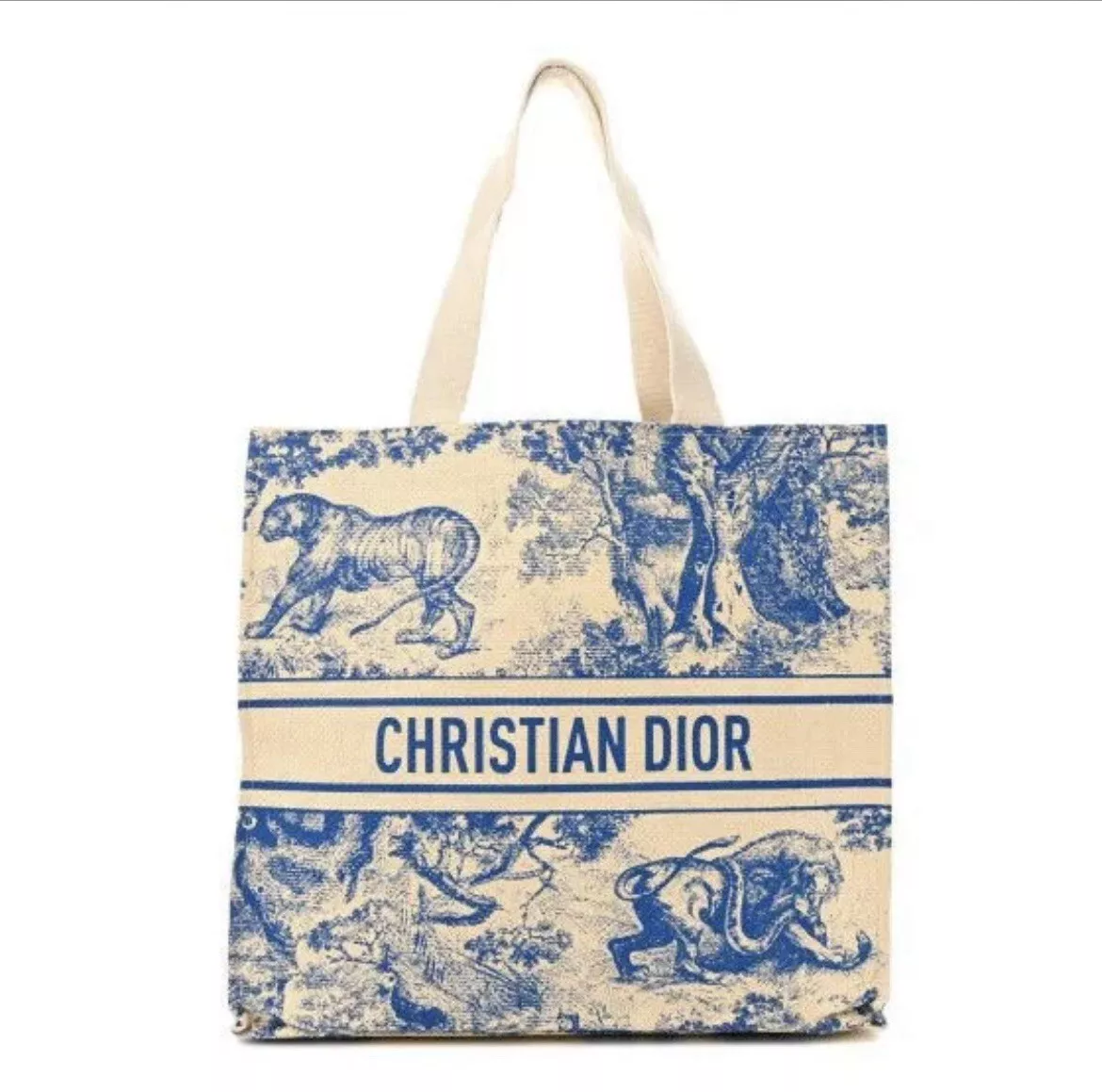 Sac fourre tout Christian Dior Dioriviera bleu beige