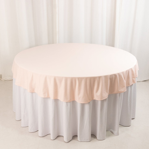 70" Blush Premium Scuba Round Tablecloth TABLECLOTH Wedding Table Linens Party - Picture 1 of 8