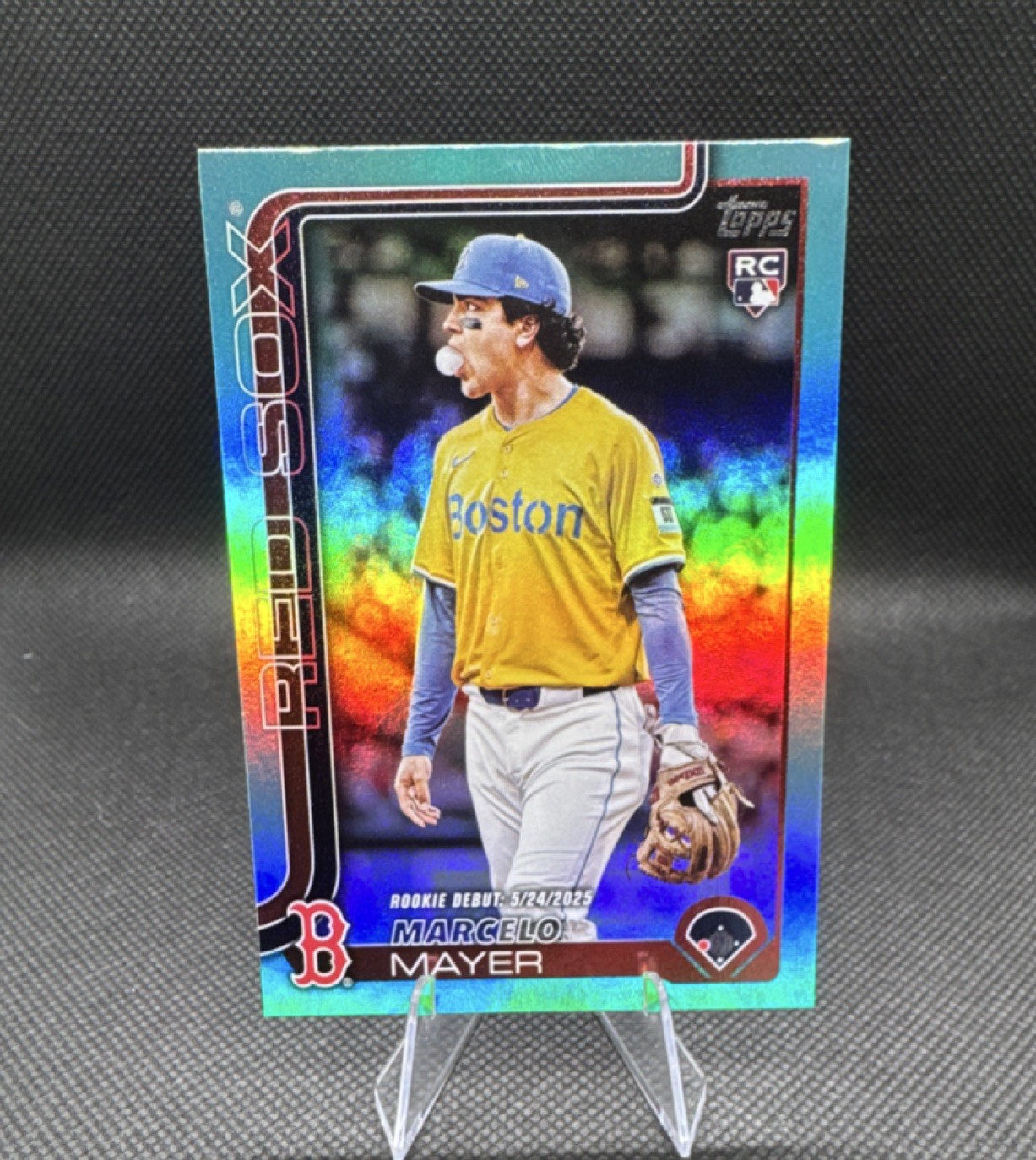 Topps 2025 Update Series Marcelo Mayer Rookie Debut #US276 Aqua Rainbow Foil