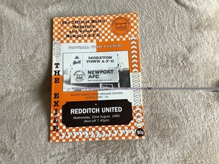 Newport County V Redditch United. 22nd Aug 1990. 1st Home League Somerton Park