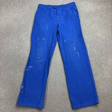 VINTAGE French Trousers Adult 31x31 Blue Workwear Chore Distressed Sanfor Mens