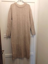 ROBE PULL MANGO TAILLE S / 38 EN MAILLE COULEUR BEIGE ROBE LONGUE ACRYLIQUE
