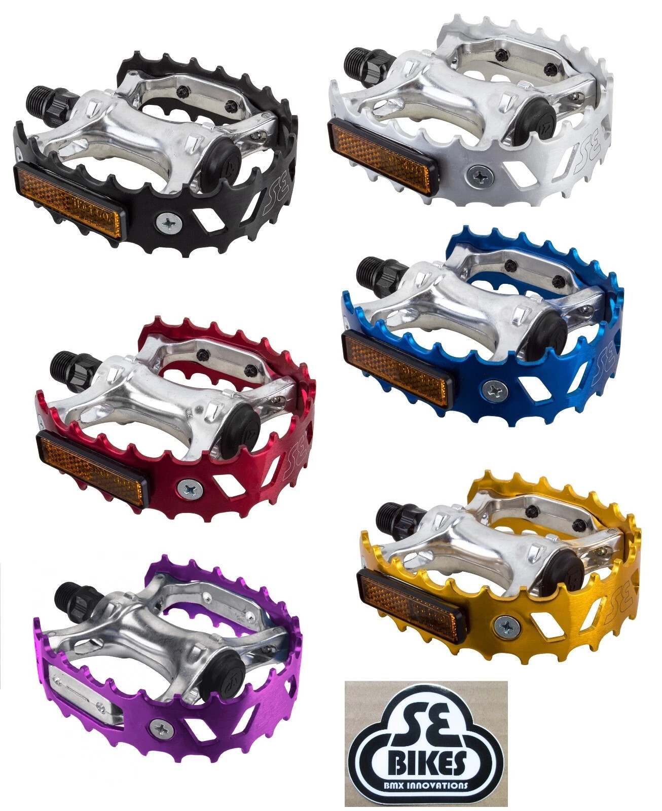 SE RACING BEAR TRAP PEDALS 9/16 FOR 3 PC CRANKS BMX BIKE PEDAL HARO GT ODYSSEY