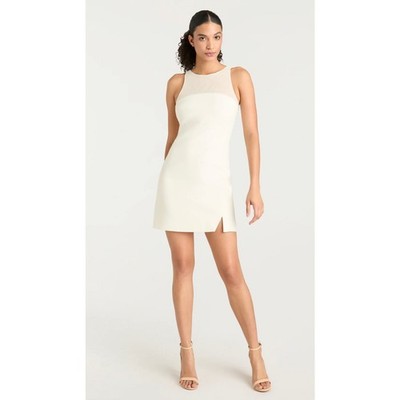 Cinq à Sept Elson Ivory Mini Dress Size 8 Mesh Yoke