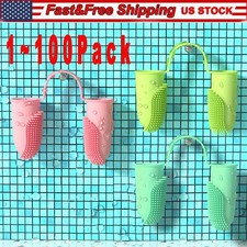 Double Finger Pet Toothbrush   Soft Silicone Dog  Cat Finger Toothbrush Lot
