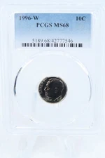 1996-W PCGS MS68 Roosevelt Dime Business Strike