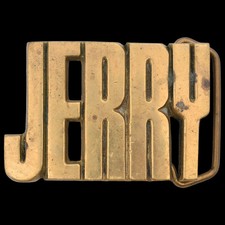Jerry Name Solid Brass Vintage Belt Buckle