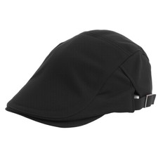 Men's Cotton Flat Cap, Breathable Newsboy Hats Adjustable One Size, Black