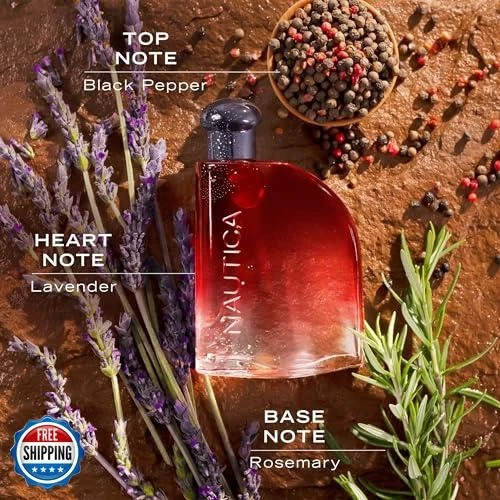 Nautica Color Rojo Eau de Toilette para Hombre, Fragancia Aromática Fougere, Notas Foto 2 de 4