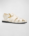 100%AUTH NEW MEN BOTTEGA VENETA DADDYS ALFIE WHITE FISHERMAN SANDALS EU 46/US 13 — photo 1