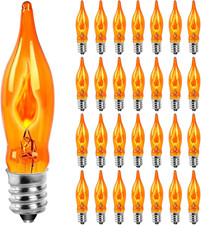 25-Pack Frosted Flame Light Bulbs, E12 Candelabra Base with Soft Ghostly Glow...