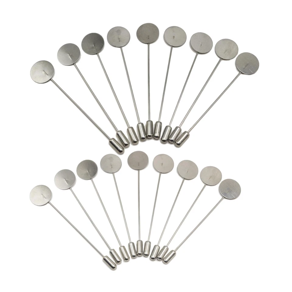 10/20/50pcs Alloy Round Tray Lapel Pins - 75mm Safety Brooches for Suit/Tie/Hat - Image 2 of 4