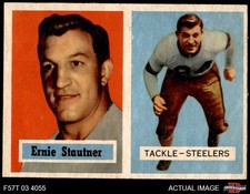 1957 Topps #92 Ernie Stautner Steelers DOUBLE-PRINT HOF Boston College 7 - NM