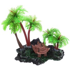 Aquarium Decor Ornament Coconut Tree Decoration Trees for Fish Tank