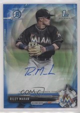 2017 Bowman Draft Chrome Pick Blue Wave Refractor 90/150 Riley Mahan Auto r7d