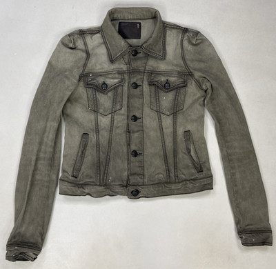 R13 Denim Jean Trucker Jacket Women Size 26 Small Gray