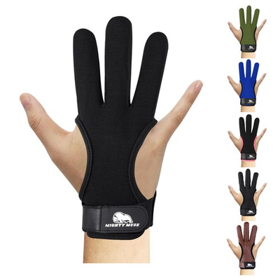 #ad #ad Mighty Musk Archery Glove Genuine Leather 3 Small Black 4 Way Stretch Fabric $10.06