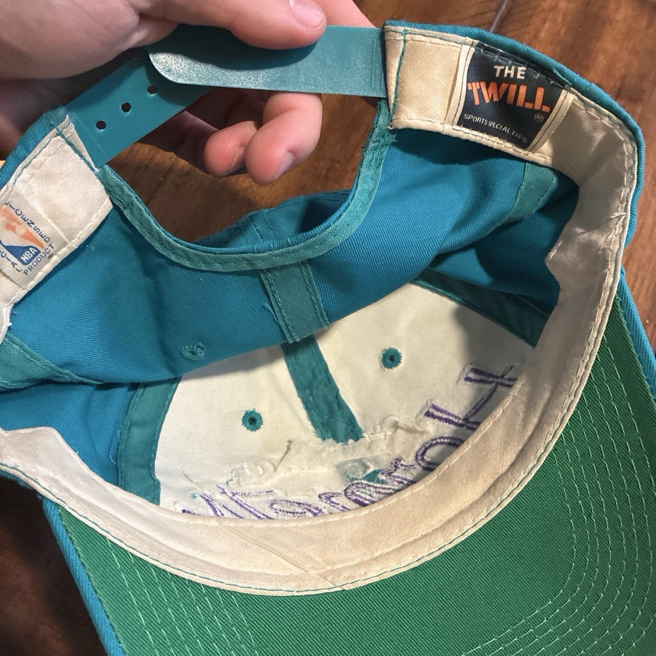 Sports Specialties Charlotte Hornets Twill Snapback Cap Hat One Size Teal Purple image 5