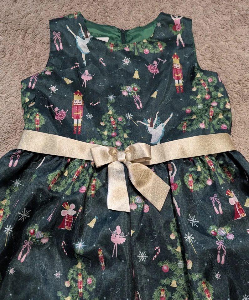 Bonnie Jean Nutcracker Christmas Dress Girl Sz 16 Green Holiday Ballerina Ballet - Image 4 of 4