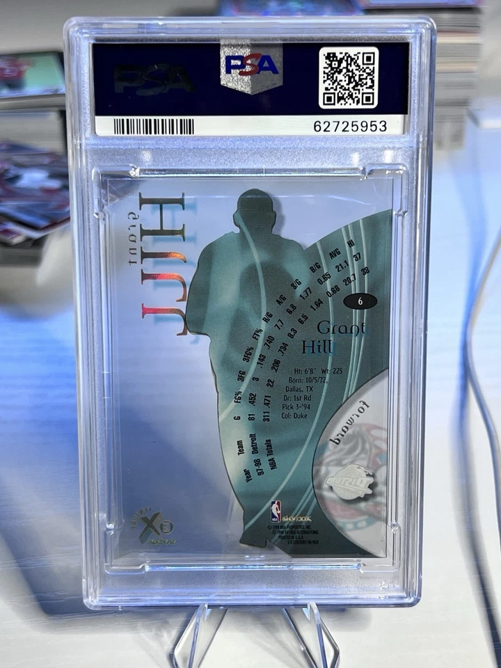 1997-98 SKYBOX E-X CENTURY #6 GRANT HILL PSA 6 - Pop 4 (only 7 Higher) - Image 2 of 2