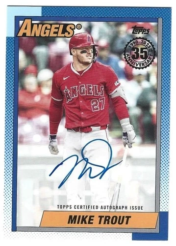 2025 Topps Update MIKE TROUT #90au-mt 35th Anniversary 1990 Auto Autograph Card