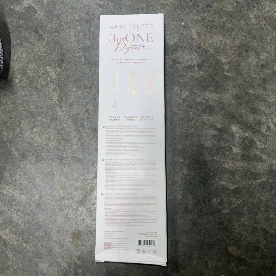 Высокота 3 в 1 бигуди, щипцы и выпрямитель волос цифровой инструмент перламутровый белый - Изображение 2 из 4