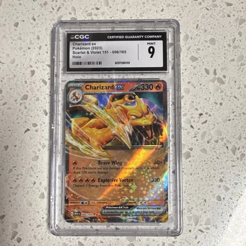 Pokemon TCG Charizard ex CGC 9 Double Rare Holo 006/165 Sv: Scarlet Violet 151