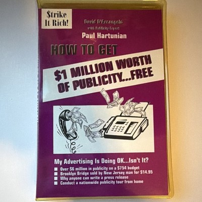 David D'Arcangelo & Paul Hartunian How to Get $1 Million Publicity Cassette 1996