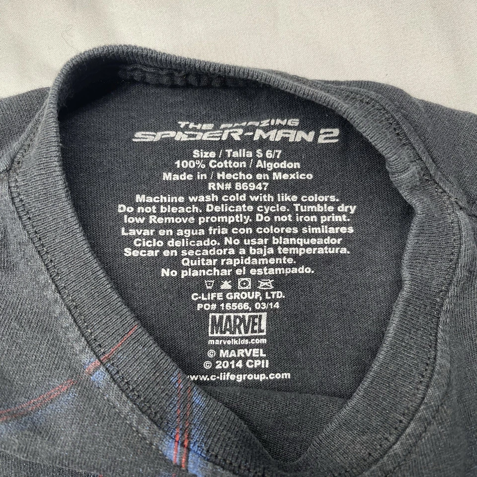 Vintage Y2K Marvel Spider-Man Graphic Tee Youth Small 6/7 Double Sided Print - Image 3 of 4