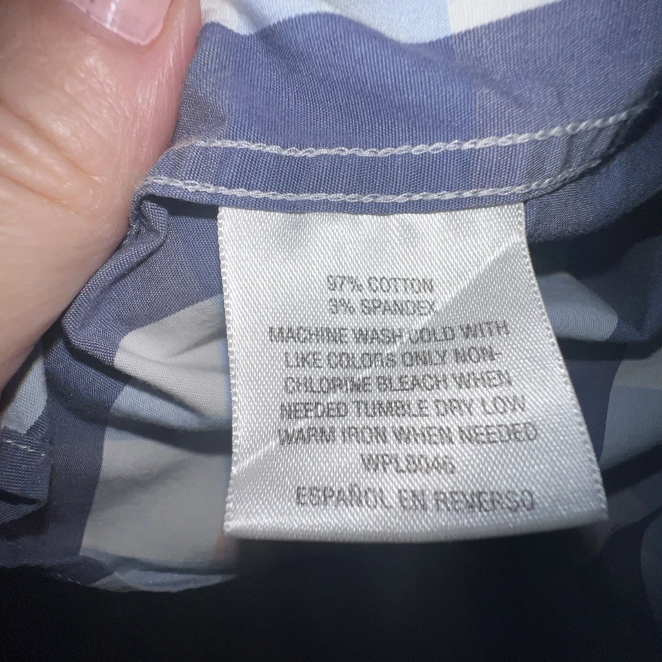 Alfani Plaid Slim Fit Stretch Button Dress Shirt Medium Pink Blue Plaid Men’s M - Image 4 of 4