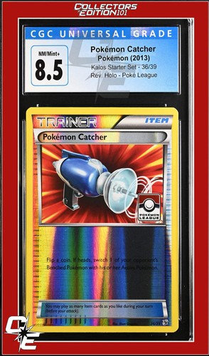 Kalos Starter Set Pokemon Catcher 36/39 Rev. Holo Pokemon League CGC 8.5