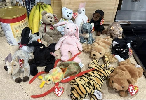 1990's - Vintage TY Beanie Babies Bear Collection Lot Of 15