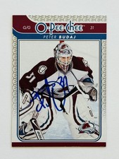 Peter Budaj Avalanche Autographed 2009-10 O-Pee-Chee OPC Hockey Card #428 COA