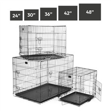 DOG CAGE FOLDABLE PUPPY CRATE TRAINING CAT BLACK METAL PEN PET TRANSPORT CARRIER