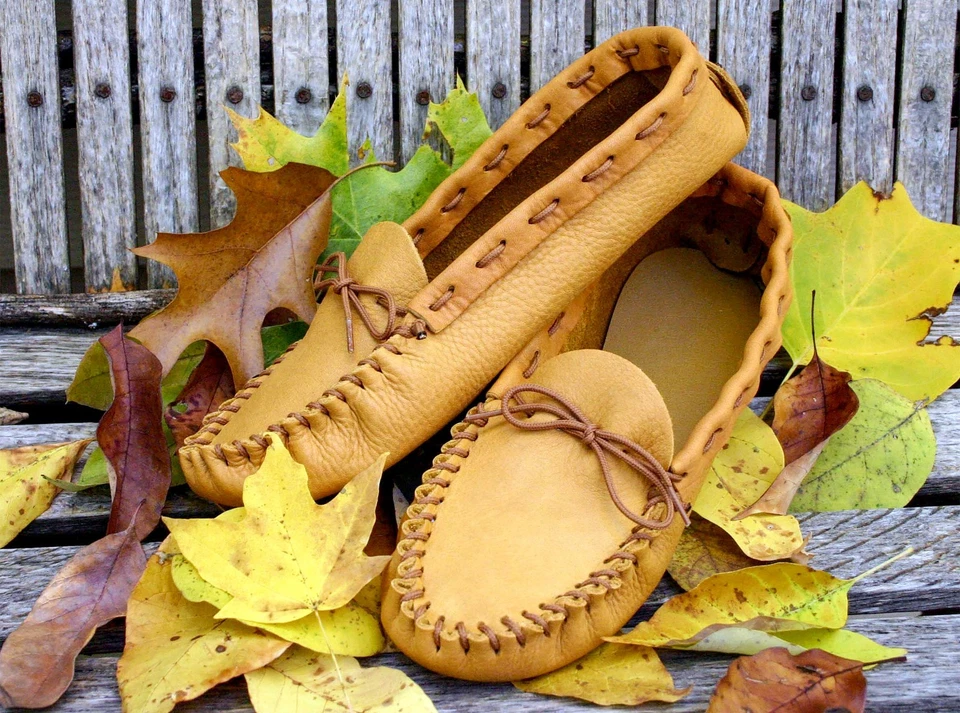 Leathercraft Moccasin Leather Kit - Golden Tan MAKE YOUR OWN Soft Slippers Shoes - Image 4 of 4