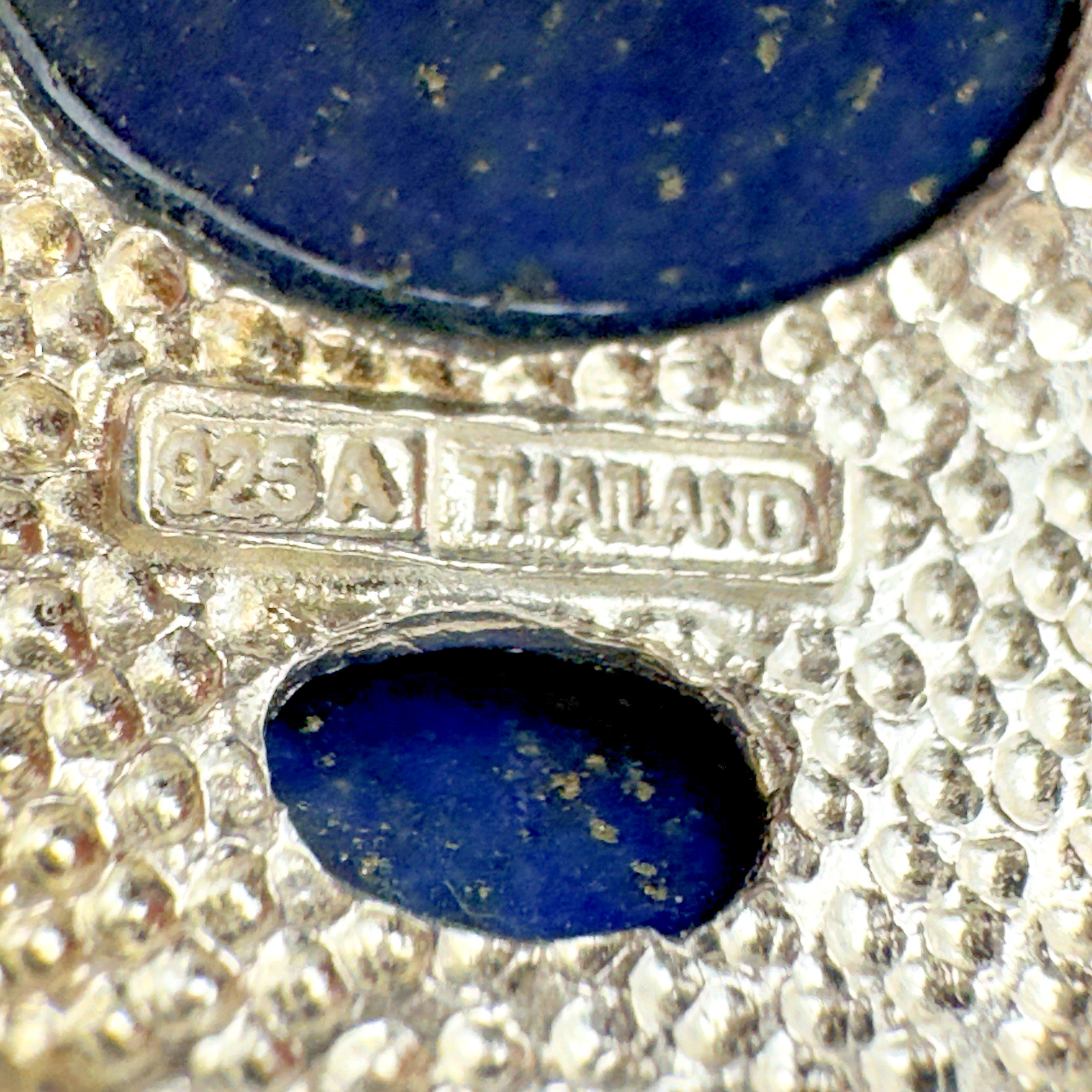 Sterling Silver Lapis Ring Statement Chunky Size 7 - image 5