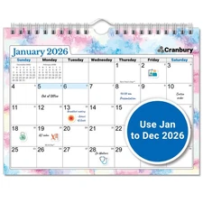 8x6" Small Wall Calendar 2026, Hanging Small Calendar, Colorful Seasonal Mont...