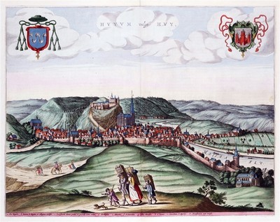 Reproduktion alter Plan von Huy (Hoei) 1649