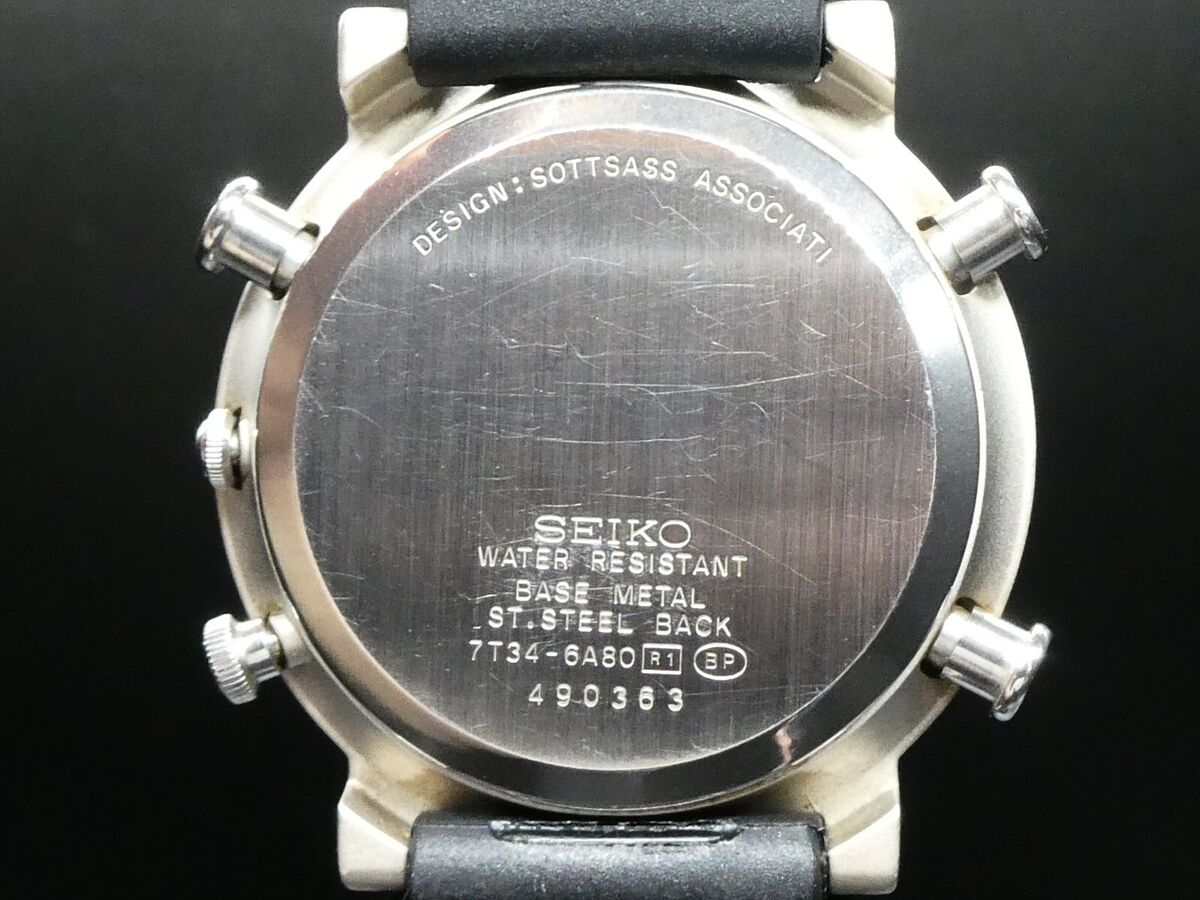RARE SEIKO SOTTSASS COLLECTION ORIGINAL 7T34-6A80 SBBP027 RARE SEIKO SOTTSASS COLLECTION ORIGINAL 7T34-6A80 SBBP027