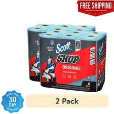 Scott Shop Towels, 6 Rolls, 55 Sheets Per Roll PACK OF 2