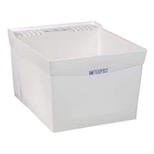 MUSTEE Utility Tub Washing Sink Wall Mount Thermoplastic Wash White 20 x 24 Inch